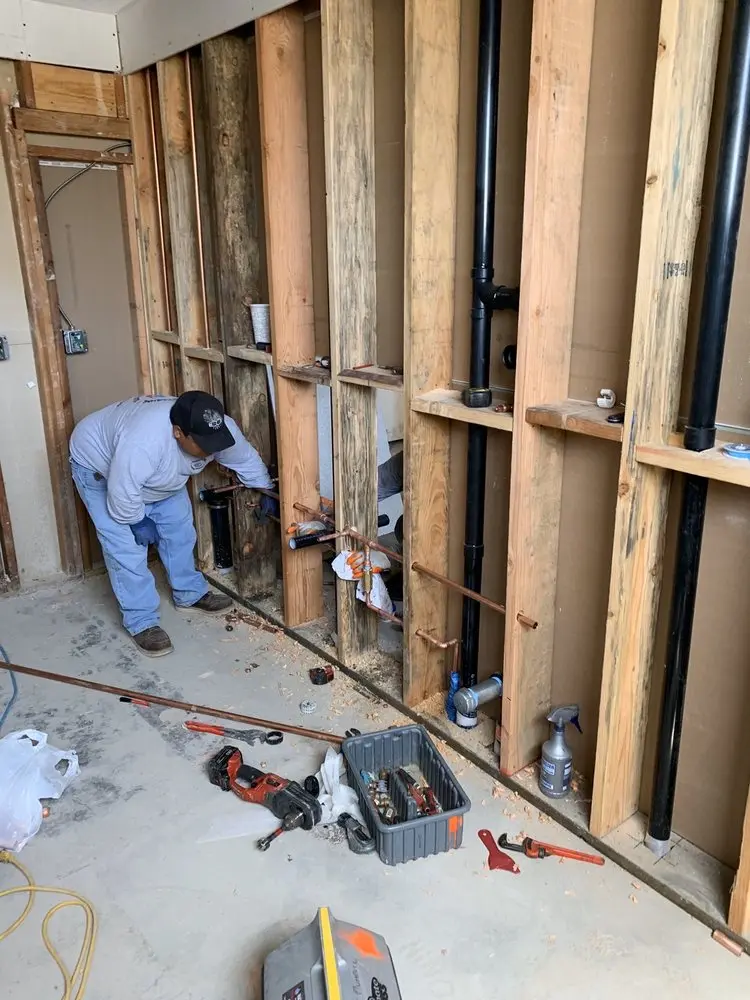 Commercial rough-in plumbing for Gas Line Repair in Crossroads